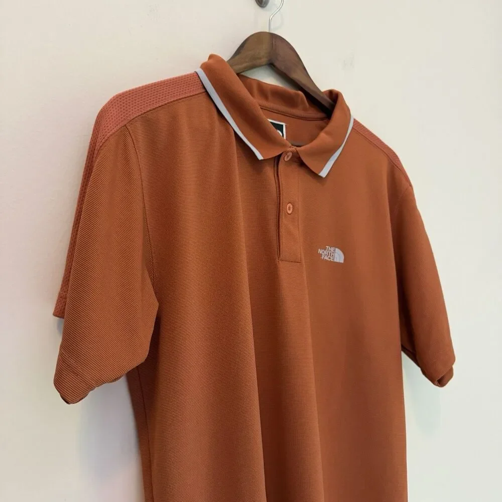 The North Face VaporWick Polo Shirt Men Medium Orange Performance Golf